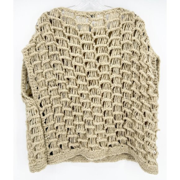 Zara XS/S Oversized Boxy Crochet Open Knit Sweater Top ~ Boho Festival NEW - Picture 3 of 10